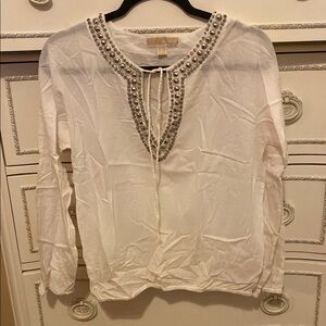Michael Kors Embellished White Blouse